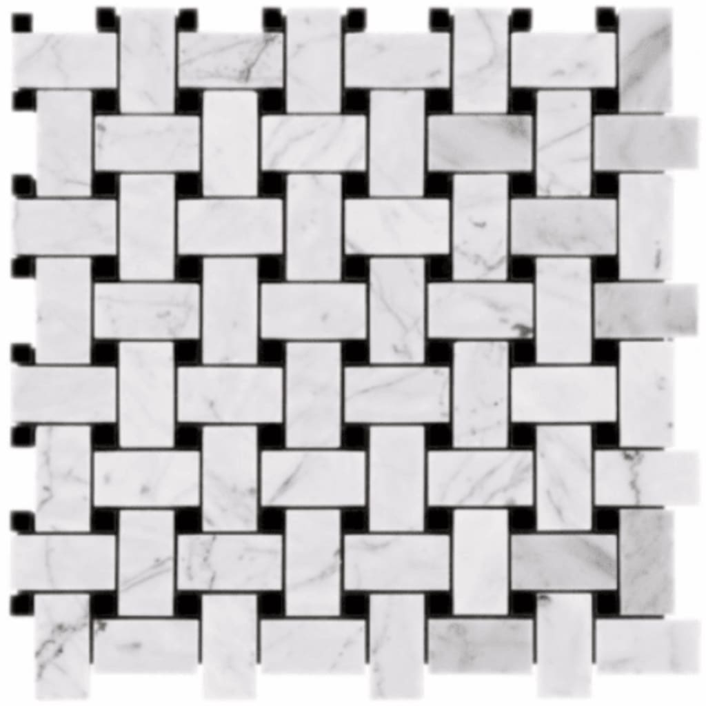 Carrara Marble Mosaic Basketweave