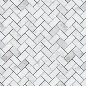 Carrara Marble Mosaic Herringbone