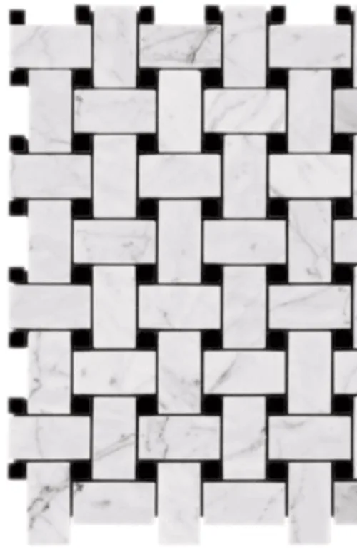 Carrara Marble Mosaic Basketweave