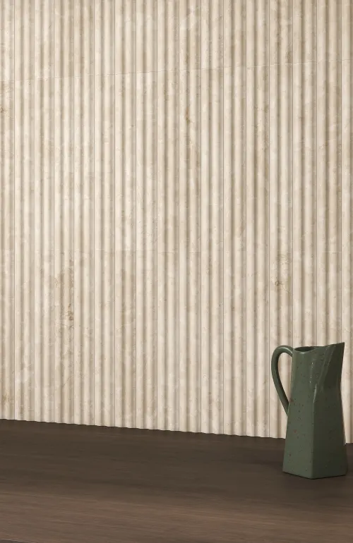 Cera Fluted Botticino Marble