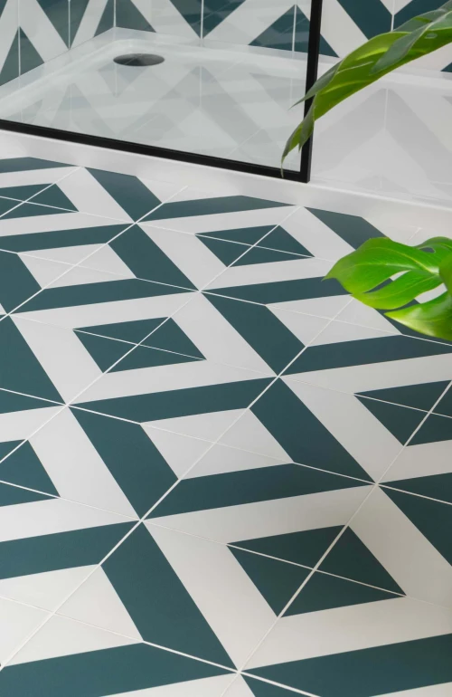 Piper Green Striped Tiles
