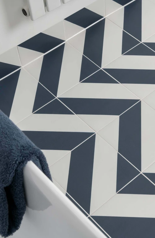 Piper Navy Striped Tiles