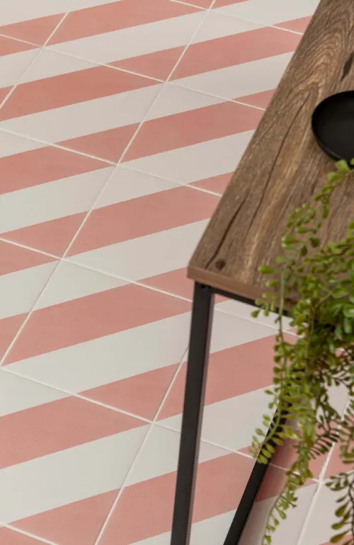 Piper Pink Striped Tiles