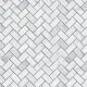 Carrara Marble Mosaic Herringbone