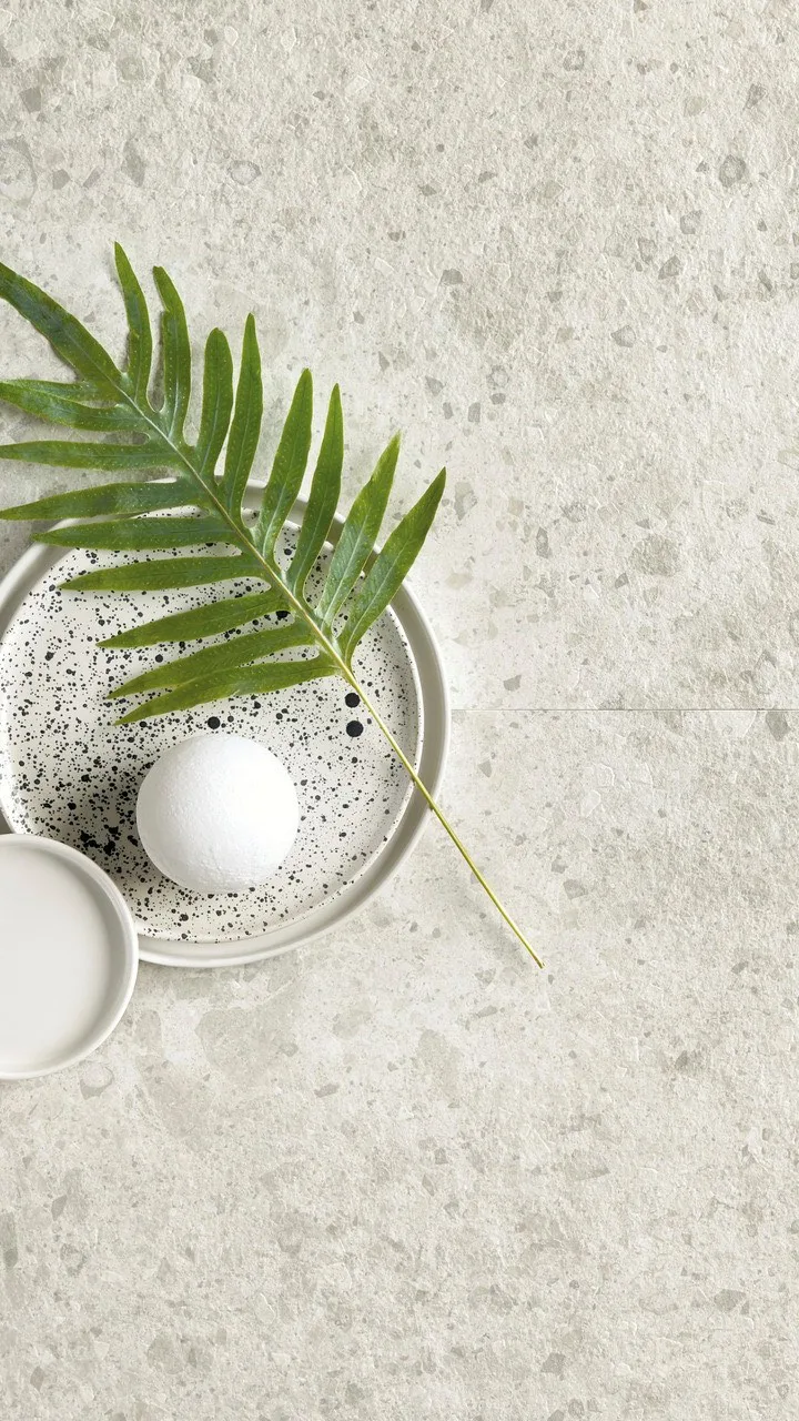 Take a moment to pause

So perfectly done by @terrace_against_time featuring our Varenna White terrazzo & Finley Chute wall tiles ❤️