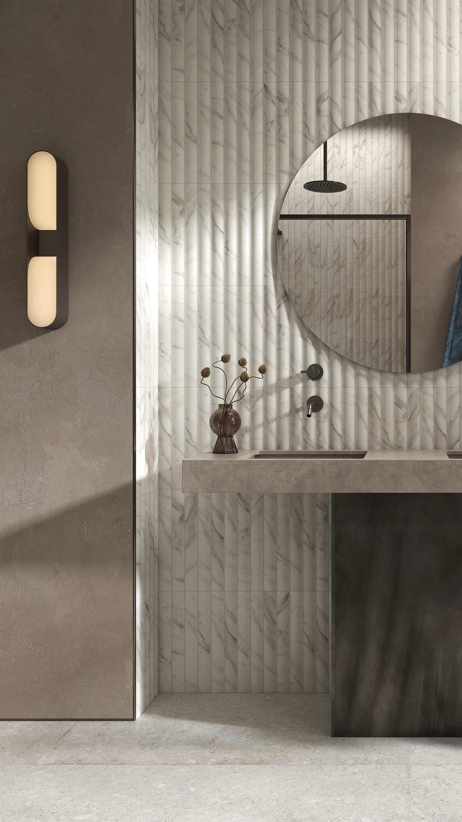 Cera Fluted Carrara Marble