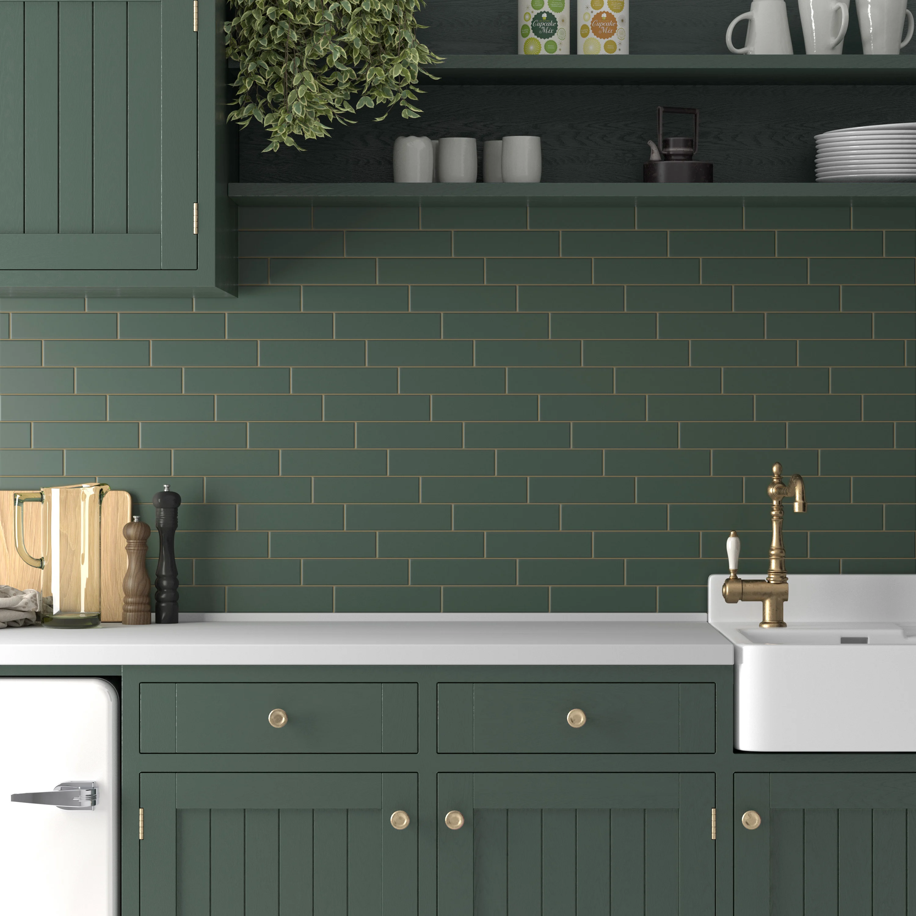 Finley Flat Green Wall Tile