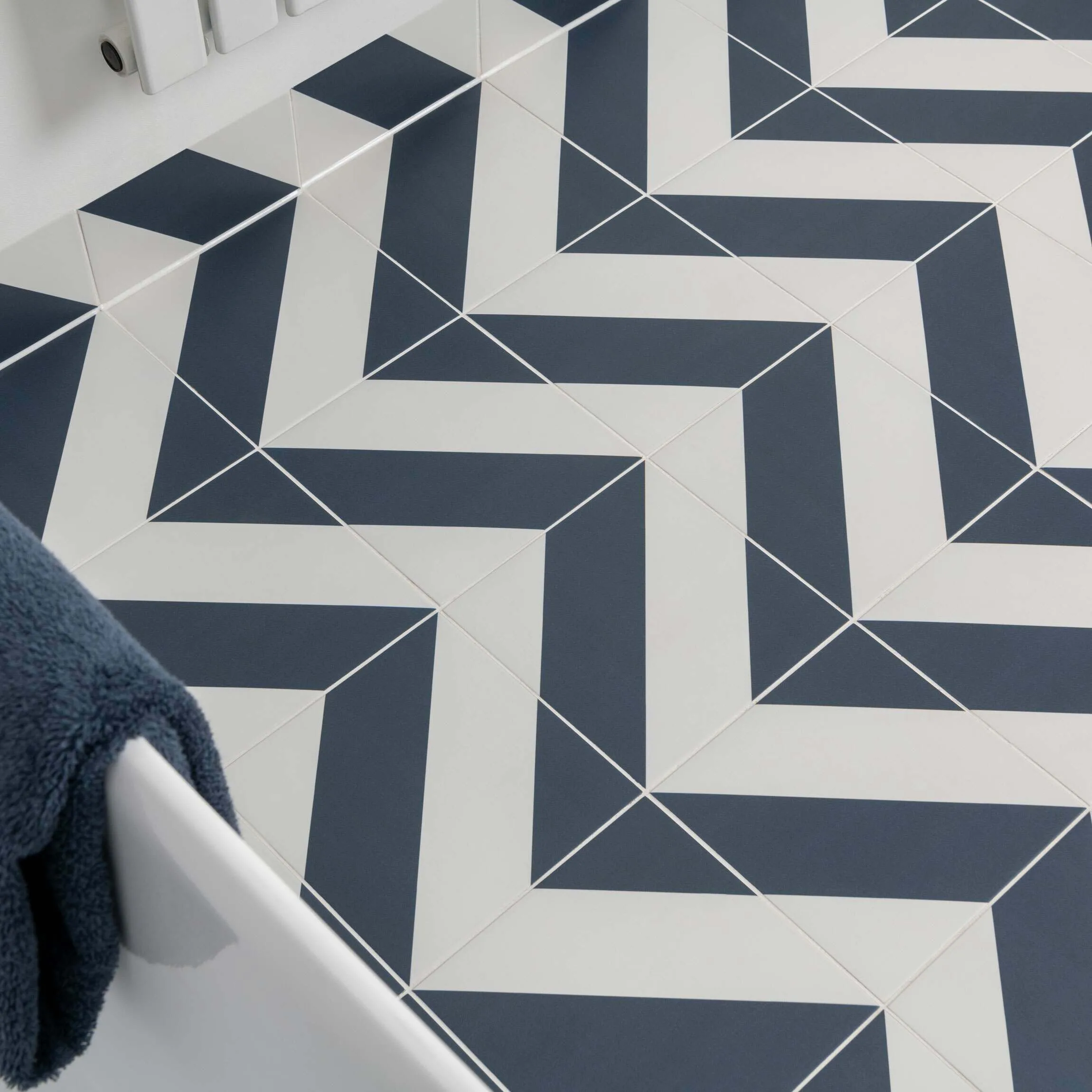 Piper Navy Striped Tiles