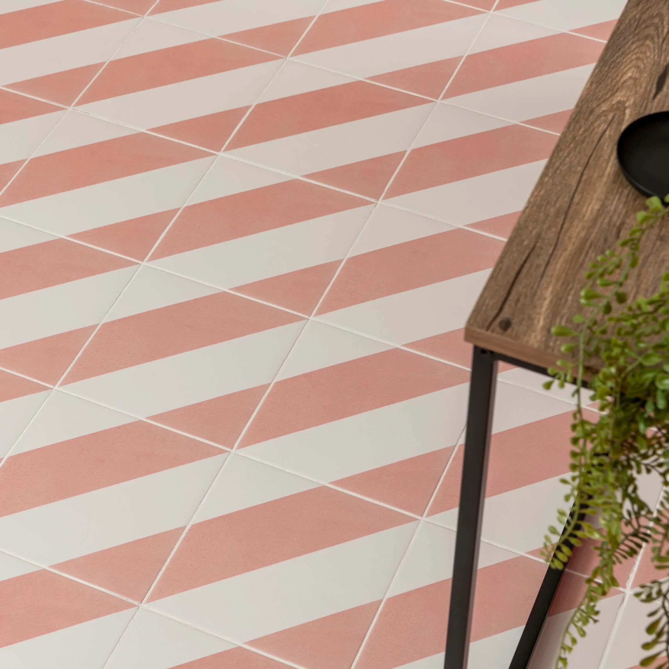 Piper Pink Striped Tiles